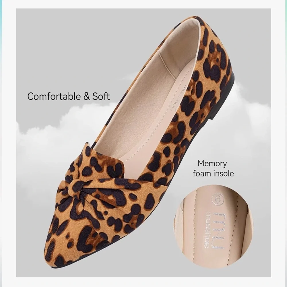 Comfortable Cushion Leopard Print Women's Ballet Flats - Picture 5 of 14